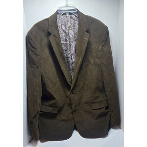Adolfo Mens Blazer Sport Coat Two Button Casual Jacket Size 44R Corduroy Suits